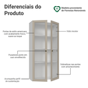 Ver imagem 5 de Módulo Cristaleira 70 cm 2 Portas de Vidro Branco/Crema Vik Madesa