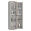 Ver imagem 3 de Módulo Cristaleira 70 cm 2 Portas de Vidro Branco/Crema Vik Madesa