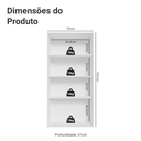 Ver imagem 4 de Módulo Cristaleira 70 cm 2 Portas de Vidro Branco/Crema Vik Madesa