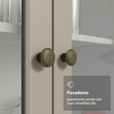 Ver imagem 7 de Módulo Cristaleira 70 cm 2 Portas de Vidro Branco/Crema Vik Madesa