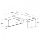 Ver imagem 6 de Mesa para Escritório em L com Caixa de Tomada com Chave Estação Diretoria Tamburato 2 Gavetas 200cm Artany