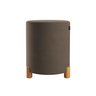 Kit 2 Puff Banqueta Veludo Premium Pés Madeira Maciça 45x34 Capuccino - 4