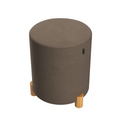 Kit 2 Puff Banqueta Veludo Premium Pés Madeira Maciça 45x34 Capuccino - 3
