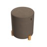 Kit 2 Puff Banqueta Veludo Premium Pés Madeira Maciça 45x34 Capuccino - 3