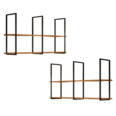 Kit 2 Prateleiras Decorativas Industrial Multiuso Wire Plus BP 15mm Demolição - Abmaza