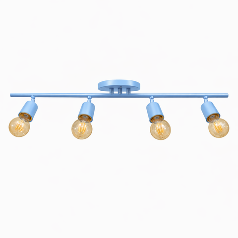 Spot Trilho Koppla Aluminio Teto e27 4 Luzes Lumini Lab - Azul Bebe