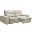 Ver imagem 1 de Sofá Retrátil Reclinável Living 210cm Nápoles F04 Veludo Bege