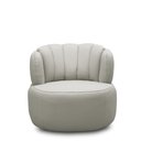 Ver imagem 3 de Conjunto Sala de Estar Decorativo Mariele Poltrona Base Giratória em Aço com Puff Couro Off White G8