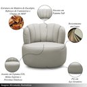 Ver imagem 5 de Conjunto Sala de Estar Decorativo Mariele Poltrona Base Giratória em Aço com Puff Couro Off White G8