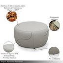 Ver imagem 6 de Conjunto Sala de Estar Decorativo Mariele Poltrona Base Giratória em Aço com Puff Couro Off White G8
