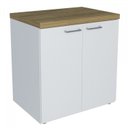 Ver imagem 5 de Conjunto 2 Peças Escrivaninha em L Smart e Balcão Multiuso Toq Olmo com Branco Marrom Artany 100% MDF
