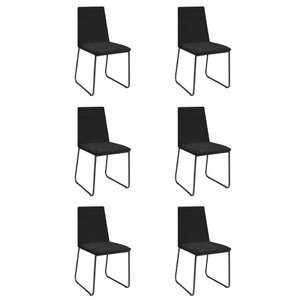 Kit 6 Cadeiras de Jantar Cozinha Industrial Lexa Veludo Élpis Móveis Preto Preta