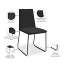 Ver imagem 4 de Kit 6 Cadeiras de Jantar Cozinha Industrial Lexa Veludo Élpis Móveis Preto Preta