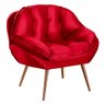 Poltrona Decorativa Almofadada com Pé Palito Veludo Dallas Vermelho - 2