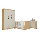 Ver imagem 2 de Quarto de Bebê Completo com Berço Americano 3 em 1 Bombom Multimóveis Mp4618 Madeirado/off White