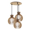 Ver imagem 1 de Luminaria Pendente Desmontada Tripla Cr Nacar Madeira Mdf Cor:rústico