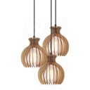 Ver imagem 4 de Luminaria Pendente Desmontada Tripla Cr Nacar Madeira Mdf Cor:rústico