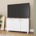 Ver imagem 1 de Rack para TV até 40 Polegadas 90cm com 3 Portas e Rodízio BRV Móveis