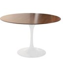 Ver imagem 1 de Mesa de Jantar Tulipa Saarinen Redonda 160 Cm Tampo Imbuia Base Branca