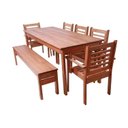 Ver imagem 7 de Conjunto Mesa, Banco e 4 Cadeiras Madeira Maciça Marrom