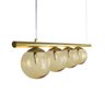 Lustre Pendente Figo Ouro - 4 Globos Esfera de Vidro Âmbar - 3