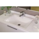 Ver imagem 1 de Lavatório para Banheiro de Sobrepor Retangular Mármore Sintético Branco 80cm Bari Móveis Bosi