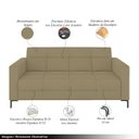 Ver imagem 3 de Sofá Living Decorativo Houston 2 Lugares 180cm Pés em Metal Veludo Bege Escuro G33 - Gran Belo