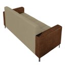 Ver imagem 6 de Sofá Living Decorativo Houston 2 Lugares 180cm Pés em Metal Veludo/ Pu Bege Escuro/ Marrom G33 - Gra