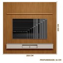 Ver imagem 4 de Painel Ripado Para TV Até 75 Polegadas 2.6 Com Nicho E Prateleira Nature Off White Linea Brasil