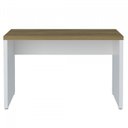 Ver imagem 4 de Escrivaninha Mesa Escritório Toq com Armário Minimalista Olmo/Branco 2 Portas Olmo com Branco Marrom Artany