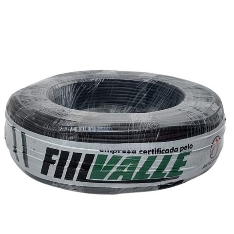 Cabo Elétrico Flexível Fiilvalle 2,5 Mm C/ 100 Metros:preto