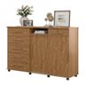 Cômoda Grande Para Quarto com 6 Gavetas 2 Portas Max Amêndoa - 1