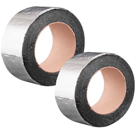 Kit 2 Fita Manta Asfaltica Aluminizada Auto Colante Impermeável Multiuso Veda Telhado Laje e Cano 5c