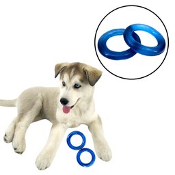 Kit 2 Brinquedo Mordedor Anel Cristal Sem Furo Grande Dog Cor: Azul - 3