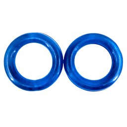 Kit 2 Brinquedo Mordedor Anel Cristal Sem Furo Grande Dog Cor: Azul - 1