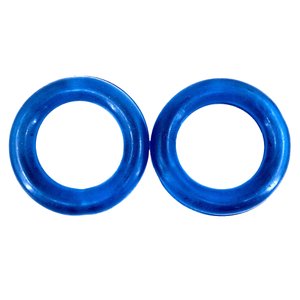Kit 2 Brinquedo Mordedor Anel Cristal Sem Furo Grande Dog Cor: Azul