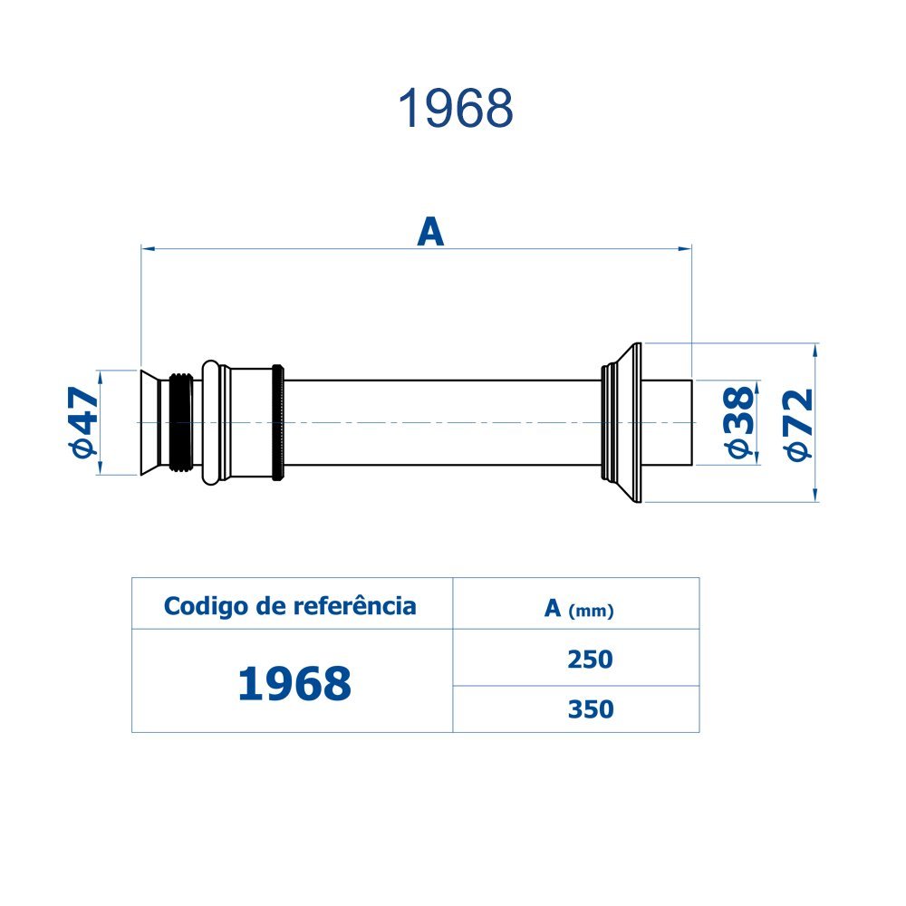 Tubo de Ligação Ajustável 25cm Champanhe Fani - 5