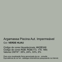 Argamassa Piscina Aut. Impermeável Cor Verde Hijau 1kg - 2