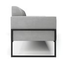 Ver imagem 4 de Sofá Namoradeira Base Industrial Alta Preto Marisa Suede D03 - D'rossi Drossi Cinza