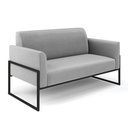 Ver imagem 1 de Sofá Namoradeira Base Industrial Alta Preto Marisa Suede D03 - D'rossi Drossi Cinza