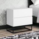 Ver imagem 1 de Mesa de Cabeceira Eros 45 Pés Preto Móvel Mdf/mdp com Pés de Metalon para Quartos e Escritorios:bran