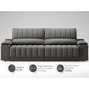Ver imagem 4 de Sofá com Porta Copos Carregador USB Ret Rec Murano 2,50m Velosuede Cinza - NETSOFAS