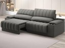 Ver imagem 1 de Sofá com Porta Copos Carregador USB Ret Rec Murano 2,50m Velosuede Cinza - NETSOFAS