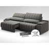 Sofá com Porta Copos Carregador USB Ret Rec Murano 2,50m Velosuede Cinza - NETSOFAS - 6