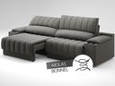 Ver imagem 6 de Sofá com Porta Copos Carregador USB Ret Rec Murano 2,50m Velosuede Cinza - NETSOFAS