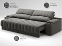 Ver imagem 5 de Sofá com Porta Copos Carregador USB Ret Rec Murano 2,50m Velosuede Cinza - NETSOFAS