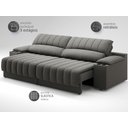 Ver imagem 5 de Sofá com Porta Copos Carregador USB Ret Rec Murano 2,50m Velosuede Cinza - NETSOFAS
