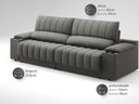 Ver imagem 3 de Sofá com Porta Copos Carregador USB Ret Rec Murano 2,50m Velosuede Cinza - NETSOFAS