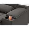Sofá com Porta Copos Carregador USB Ret Rec Murano 2,50m Velosuede Cinza - NETSOFAS - 7