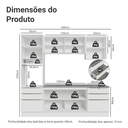 Ver imagem 4 de Armário de Cozinha Completa 240cm Branco Veludo Lux Madesa 08